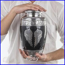 10 Engraved Angel Wing Cremation Urn Adult Funeral Urn Bag Included Male/Female