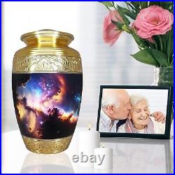 10 Galaxy Keepsake Urn, Golden Cosmic Aurora Urns Funeral for Gifting to Loved