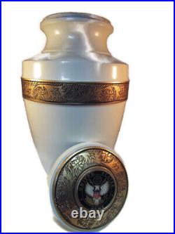 ARMY WHITE 200 adult cremation urn for ashes