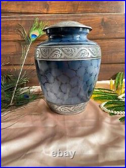 Adult Large Cremation Memorial Urn For Human Ashes Large Blue Cremation urn, Urn
