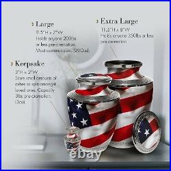 American Flag Cremation Urn or Cremation Urns Adult Human & Urns for Human Ashes