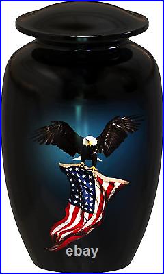 American Flag Cremation Urns for Human Ashes Adult Male & Female, Patriotic Urns