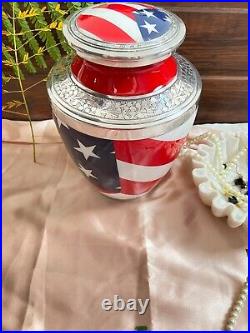 American Flag Urns for Human Ashes Large Cremation Urn For Adults, Cremation Urn