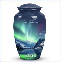 Aurora Over Snowy Landscapes Cremation Urn Adult Large urn for ashes