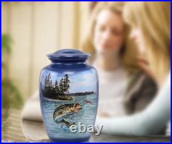 Bass Fishing Urn Bass Fish Cremation Urn for Ashes Adult Fishing Urn Handc