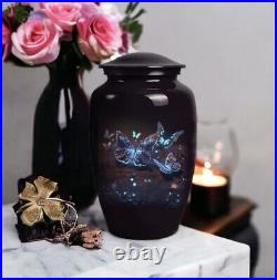 Black Butterfly In printed Big Size Cremation Urn For Adult Human Ashes keepsake
