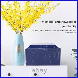 Blue Classic Cultured Marble Cremation Urn for Adult Ashes, Urn for Human Ashes