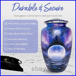 Blue Galaxy Urn for Ashes Adult Male & Female Blue Cremation Urn for Men & Wom