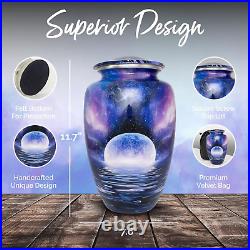 Blue Galaxy Urn for Ashes Adult Male & Female Blue Cremation Urn for Men & Wom