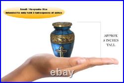 Blue Love of Christ Cremation Urn, Cremation Urn Small, Urns for Human Ashes