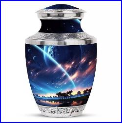 Blue Unique Horizon Large Cremation Urns Human Ashes Female Keepsake Funeral Urn