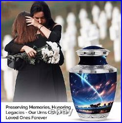 Blue Unique Horizon Large Cremation Urns Human Ashes Female Keepsake Funeral Urn