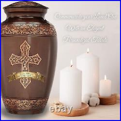 Brushed Bronze Cross Cremation Urn, Cremation Urns Adult, Urns for Human Ashes