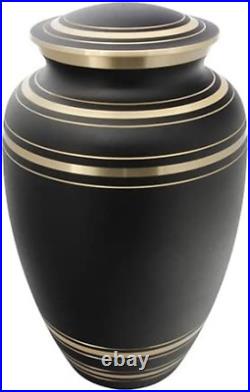 Classic Onyx Brass Cremation Urn for Ashes, Brass, Black Urn, Adult Sized Cremat
