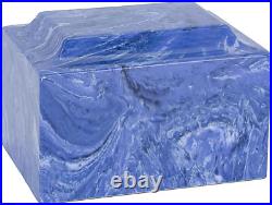 Cobalt Classic Cultured Marble Cremation Urn for Ashes, Blue, Adult Sized Cremat