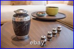 Cremation Urns 1 Large 4 Mini Engraved Human Ashes Adult For Female Male Burial