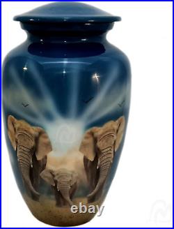 Cremation Urns- Elephant Family Adult Urn -Best Urn for Human Ashes Funeral Ur