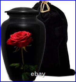 Crimson Rose Urn for Human Ashes Adult Cremation Funeral Decorative urn