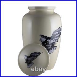 Flying Eagle Eagle in Flight White Urn for Adult Ashes Cremation Urn
