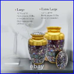 Gold Cracked Glass Cremation Urn, Cremation Urns Adult, Urns for Human Ashes