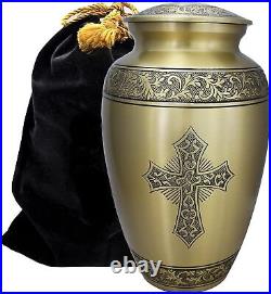 Gold Cross Urns for Ashes Adult Male Large, XL or Small Extra