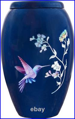 HLC URNS Lovely Blue Humming Bird Adult Cremation Urn