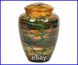 Handmade Wooden Cremation Urn Decorative Memorial Urn With Lid Adult Ashe L Size