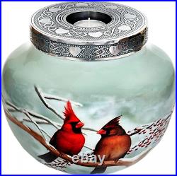 Hlc Beautiful Lovely Cardinal Couple Bird Adult Cremation Urn