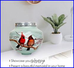 Hlc Beautiful Lovely Cardinal Couple Bird Adult Cremation Urn