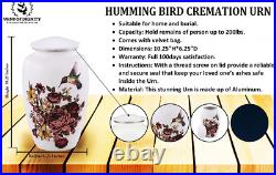 Humming Bird Cremation URNS, URN for Human Ashes, Adult URN Multicolor