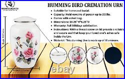 Humming Bird Cremation URNS, for Human Ashes, Adult URN for Funeral, Burial, Col