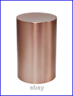 Large/Adult 200 Cubic Inches Copper Color Stainless Steel Cylinder Cremation Urn