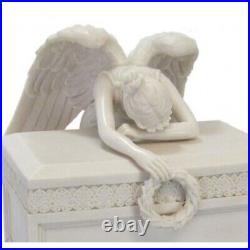 Large/Adult 200 Cubic Inches White Crying Angel Resin Funeral Cremation Urn