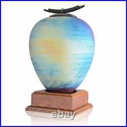 Large/Adult 210 Cubic Inches Raku Earth Monument Funeral Cremation Urn for Ashes