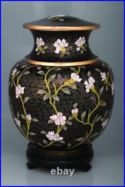 Large/Adult 215 cubic inches Minuet Cloisonne Cremation Urn for Ashes withFlowers