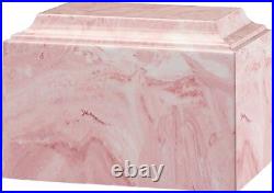 Large/Adult 225 Cubic Inch Tuscany Pink Cultured Marble Cremation Urn for Ashes