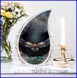 Large Urns Eagle Spreading Wings 10 Cremation Urns Metal for Human Ashes Adult