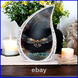 Large Urns Eagle Spreading Wings 10 Cremation Urns Metal for Human Ashes Adult