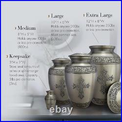 Love of Christ Silver Cremation Urns for Human Ashes Adult Large