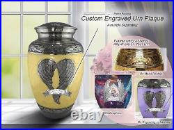Loving Angel Yellow Cremation Urn, Cremation Urns Adult, Urns for Human Ashes