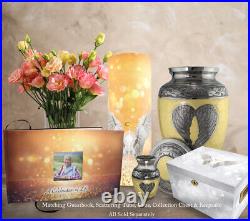 Loving Angel Yellow Cremation Urn, Cremation Urns Adult, Urns for Human Ashes