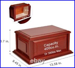 MAKEY'S Extra Large Urns for Human Ashes Adult Male, Cremation Light Cherry