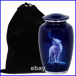MISAA URNS- Adult Cremation urns for Ashes- Adult Classic Wolf Steaming