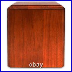 Mahogany Wood Box Cremation Urn for Ashes (Large/Full Size/Adult)