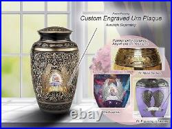 Majestic Black Cremation Urn, Cremation Urns Adult, Urns for Human Ashes