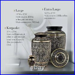 Majestic Black Urns for Human Ashes Large and Cremation Urn Cremation Urns Adult