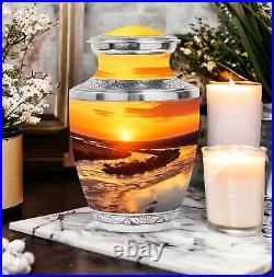 Majestic Sunset Meandering Waterway Large Cremation Urns For Adults Size 10