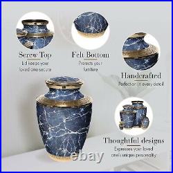 Marble Elegance Blue Cremation Urn Cremation Urns Adult Urns for Human Ashes