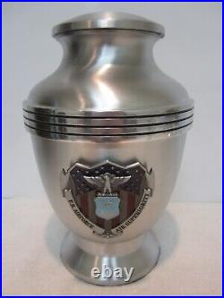 Military Adult Metal Memorial Cremation Urn free text