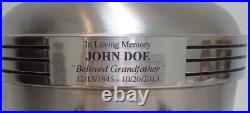 Military Adult Metal Memorial Cremation Urn free text